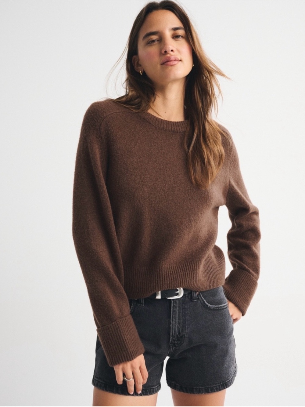 A&F Brown Crewneck Sweater